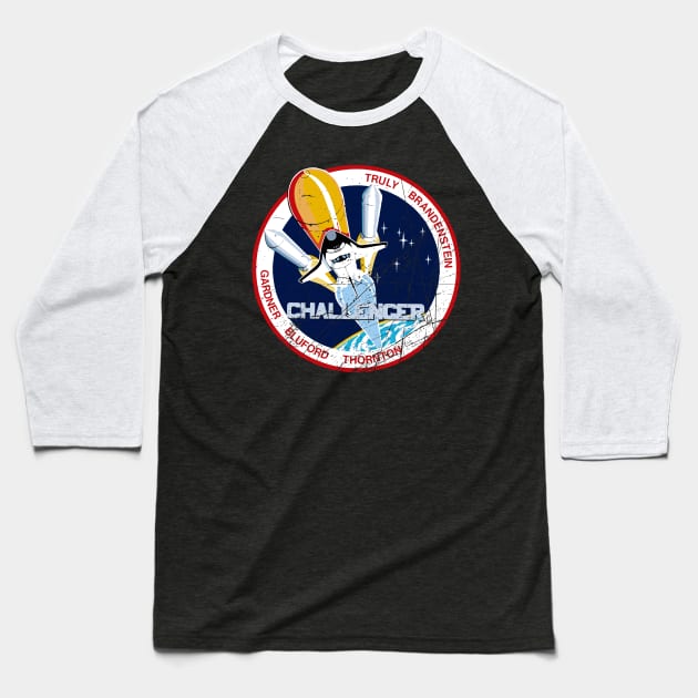 STS-8 Challenger Vintage Baseball T-Shirt by Mandra